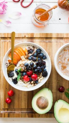Wallpaper Breakfast Porridge Berries Fruit
