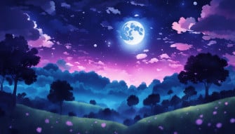 Night Sky Anime Desktop Wallpaper
