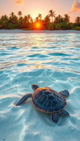 Beach Turtle Wallpaper