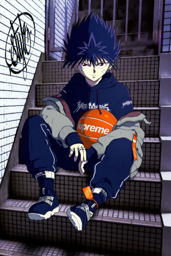 Supreme Anime Streetwear Crossover Wallpaper