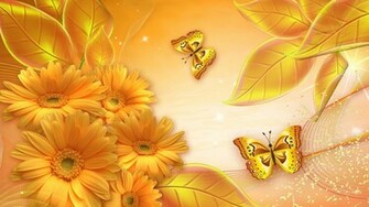 Flowers Gold Awesome Wallpaper
