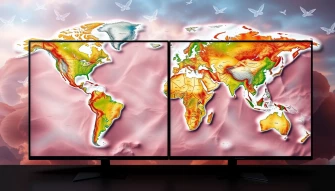 Dual Monitor Map Wallpaper