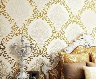 Luxury Modern Victorian Damask Flocked Velvet Textured Wallpaper