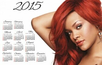 Rihanna Long Red Hair Style Wallpaper Calendar