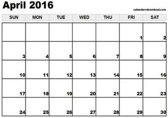 April Calendar Printable