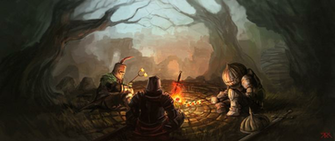 Around The Bonfire By Inkyh