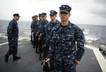 File Us Navy N Zz999 Sailors Stand In Formation During