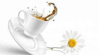 Wallpaper Tea Cup Daisy Flower Splash Desktop Other