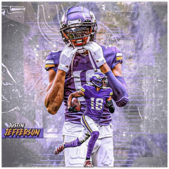 Sports Poster Justin Jefferson S Wall Art Decor Print
