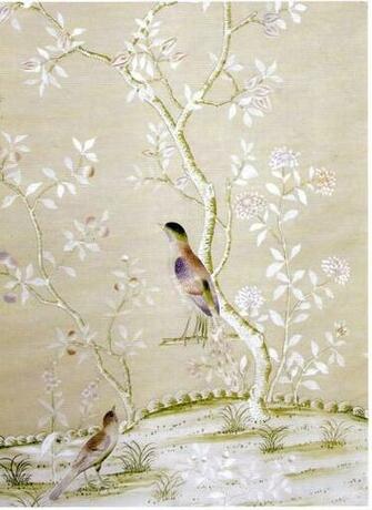 De Gournay Chinoiserie Hand Dyed Silk Wallpaper For House Of Lavande