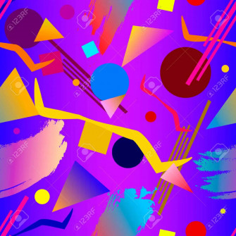 90s Style With Geometric Shapes Wallpaper