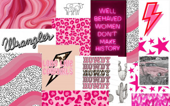 Pink Cowgirl Collage Aesthetic Wallpaper