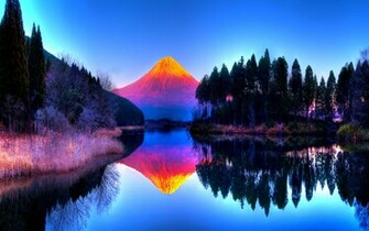Psychedelic Mountain Wallpaper Background