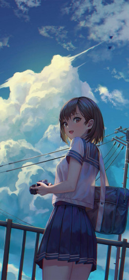 4k Anime iPhone Cute School Girl Wallpaper