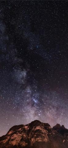 Brown And Black Mountain During Starry Night