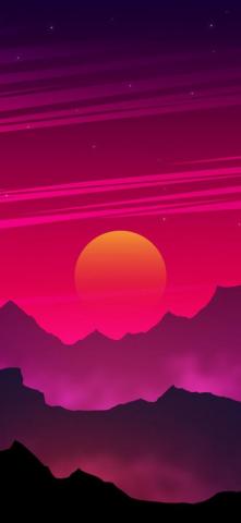 Colorful Vector Landscape Wallpaper For iPhone