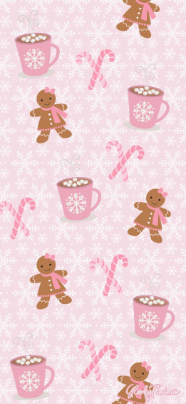 Pink The Season Christmas Phone Wallpaper iPhone