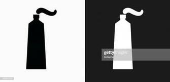Toothpaste Icon On Black And White Vector Background Stock