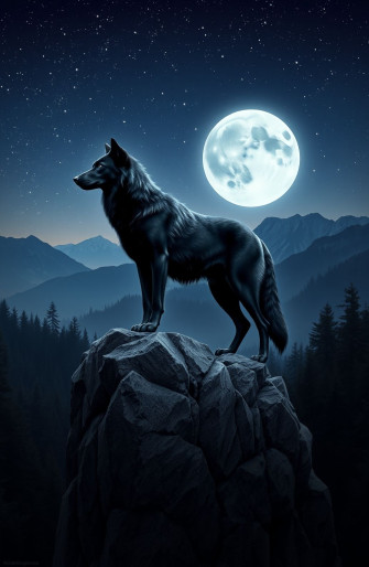 Cool Black Wolf Wallpaper