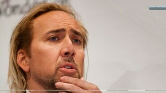 Nicolas Cage Thinking Something Wallpaper