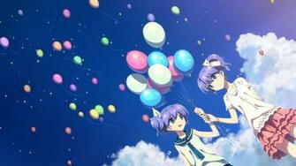 Ladymade Star Anime Girls Balloon Sky Clouds Wallpaper