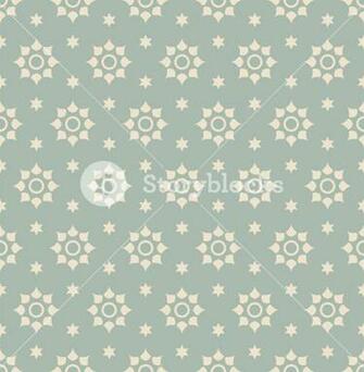 Antique Seamless Background Vintage Vermillion Star Round Flower