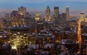 Montreal Twilight Panorama Computer Wallpaper Desktop Background