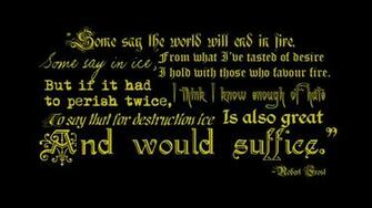 Wallpaper Fire And Ice Robert Frost