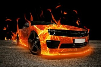 Wallpaper Sweet Orange Halloween Flames Camaro Fire Car Cars