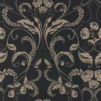 Twiggy Edwardian Wallpaper Black By Muriva