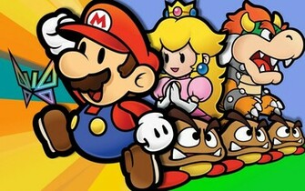 Super Mario Bowser Paper Princess Peach Goomba Wallpaper