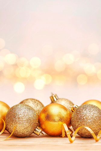 Gold Christmas Ornaments Wallpaper