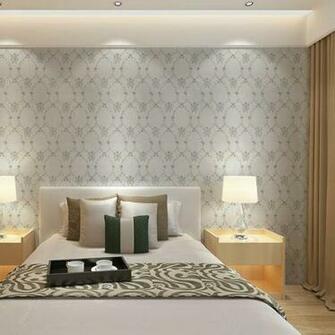 Modern Floral Plaid Trellis Wallpaper Cream White Royal