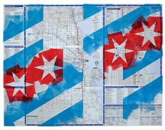 Chicago Flag Wall Art On Cta Map