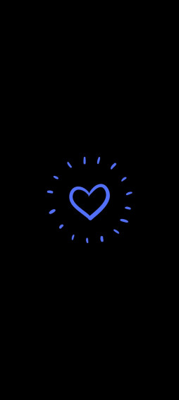Blue Heart Amoled Wallpaper Chill Out