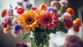 A Stunning HD Wallpaper Featuring Vibrant Bouquet Of Aesthetically Pleasing Flowers Against Soft Blurred Background The Colors Should Be Bold And Eye Catching With Mix Different Flower Varieties To Create Visually Appealing Composition Let Your Creativity Flow Showcase Beauty Nature In All Its Glory