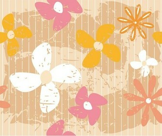 Nostalgic Flower Wallpaper Vector Material My Photoshop
