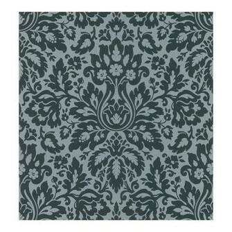 Black Large Scale Floral Damask Pattern Wallpaper Atg Stores