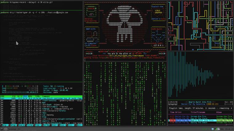 Der Typische Desktop Eines Elite Hackers In Einem Gif 1337core
