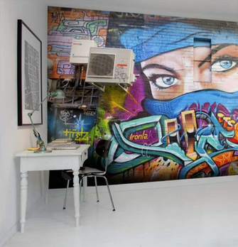 3d Colorful Griffiti Belle Wall Mural Wallpaper Graffiti