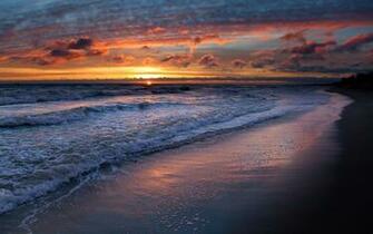 Sunset Over The Ocean Wallpaper Desktop