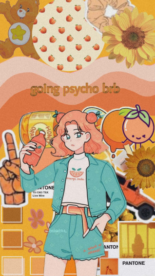 Orange Aesthetic Background Wallpaper