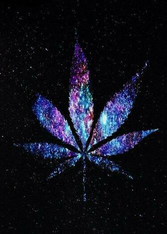 Galaxy Purple Blue Weed Leaf P