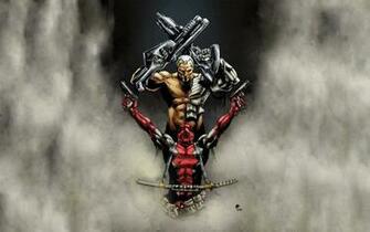 Deadpool Cable Marvel Comics Katana Guns Weapon HD Wallpaper