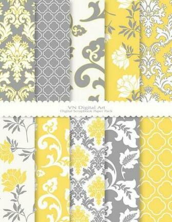 Digital Paper Damask Floral Pack Dpi