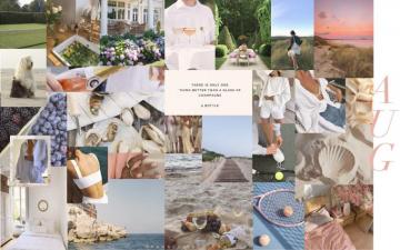 August Moodboard Desktop Wallpaper In Aesthetic Pastel