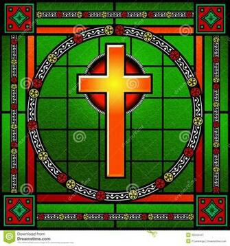 Stained Glass Cross Wallpaper Golden