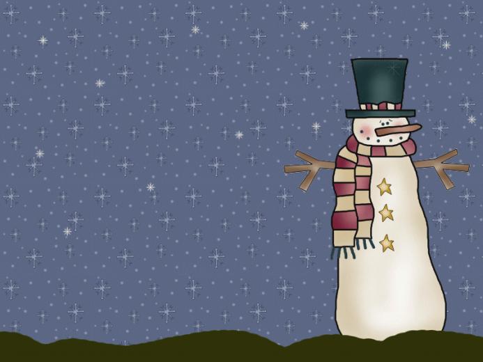 Country Snowman Wallpaper