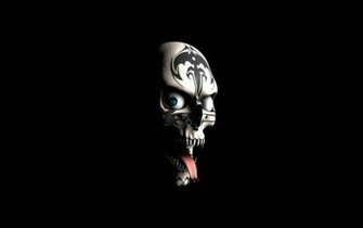 Skull Face Wallpaper HD Black Background Photos Of Scary