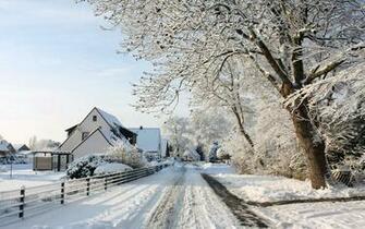 Winter Village HDq Wallpaper